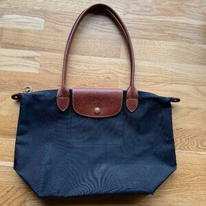 Black Longchamp Le Pliage Medium Tote - CUSTOM Crossbody Conversion